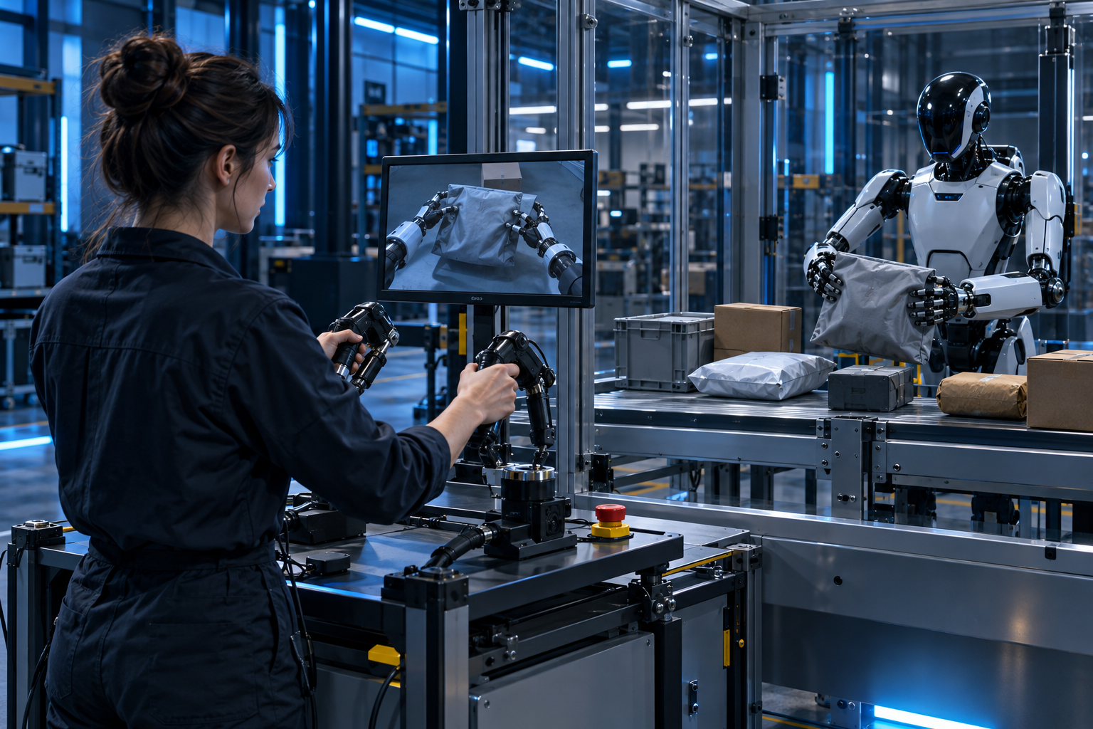 Framtidsillustration: Mänskliga demonstrationer kan göra det lättare att anpassa en robot till nya förpackningar. Kortare inlärningstid skulle vara ett framsteg, men lokala tester och stöd behövs fortfarande.