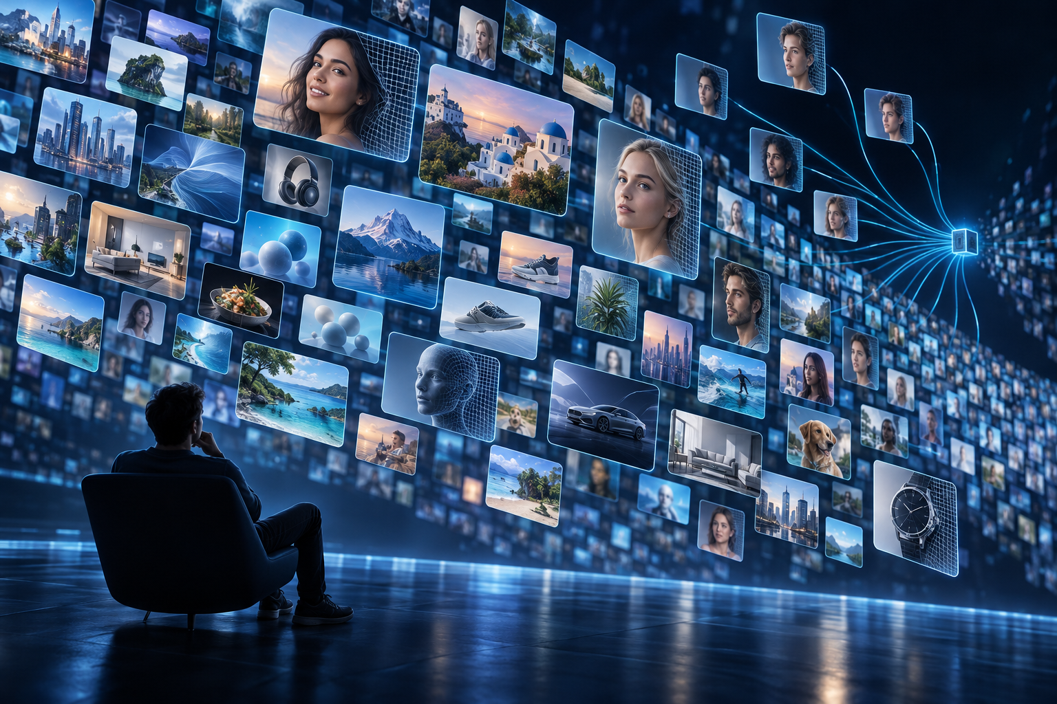 Illustration: Billigare produktion kan öka mängden innehåll utan att mottagarens tid blir större. Samordnade konton kan också ge intryck av många oberoende röster, men mängden inlägg säger inte i sig hur stor påverkan blir.
